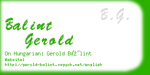 balint gerold business card